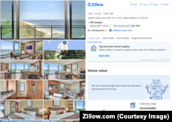 Страница Zillow.com, рекламирующая квартиры Перевалова.